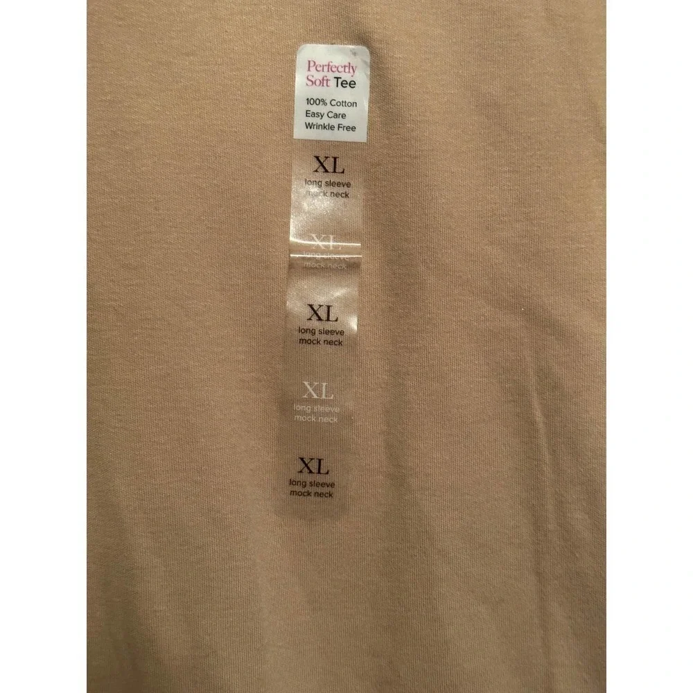 Kim Rogers Tan Leopard Print Mock Long Sleeve Shirt - Picture 3 of 4